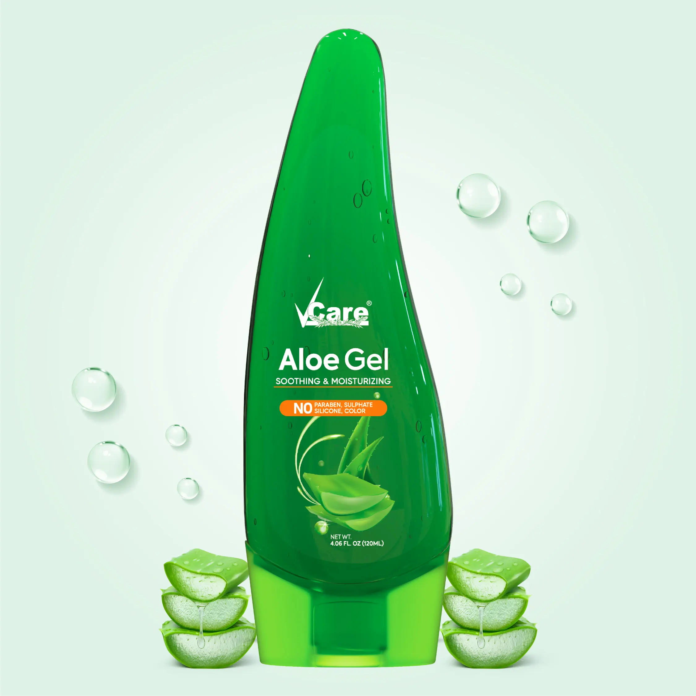 VCare Pure Aloe Vera Gel for Hydration, Acne & Glowing Skin